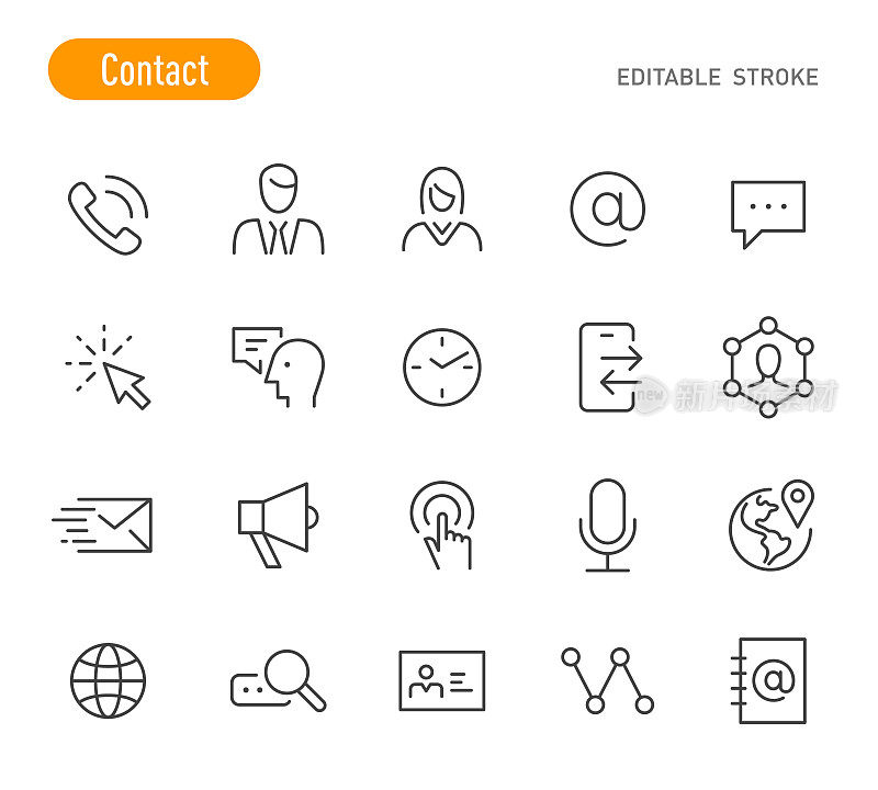 Contact Icon - Line Series - Editable Stroke